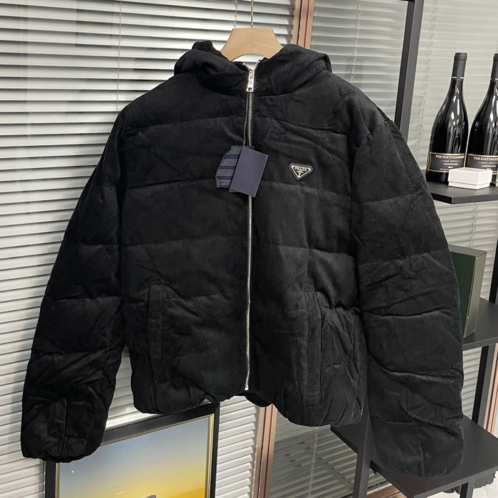 プラダ メンズ ブラック ダウン ジャケット - - pr776x