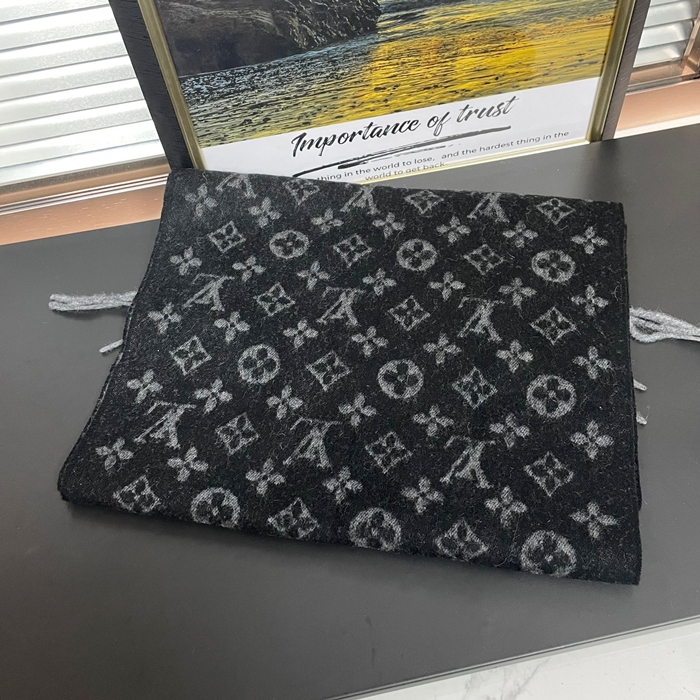 カシミア ブラック メンズ スカーフ lv0003w -  Cassimere Scarf