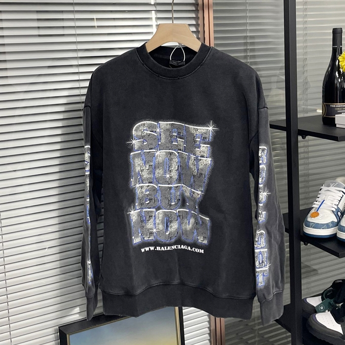 バレンシアガ メンズ ブラック スウェット -   - ba807x