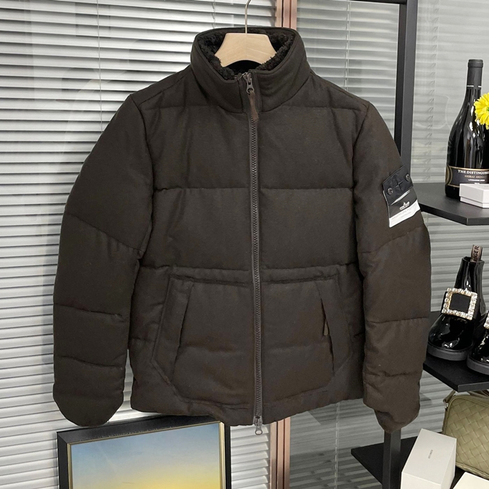 ストーンアイランド メンズ ブラック グースダウン パディング - Padding - sto0534x