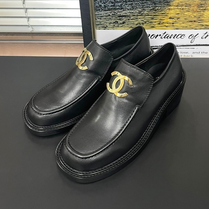 シャネルレディース CC 55MM ブラック  カーフスキンローファー  - - ch551x