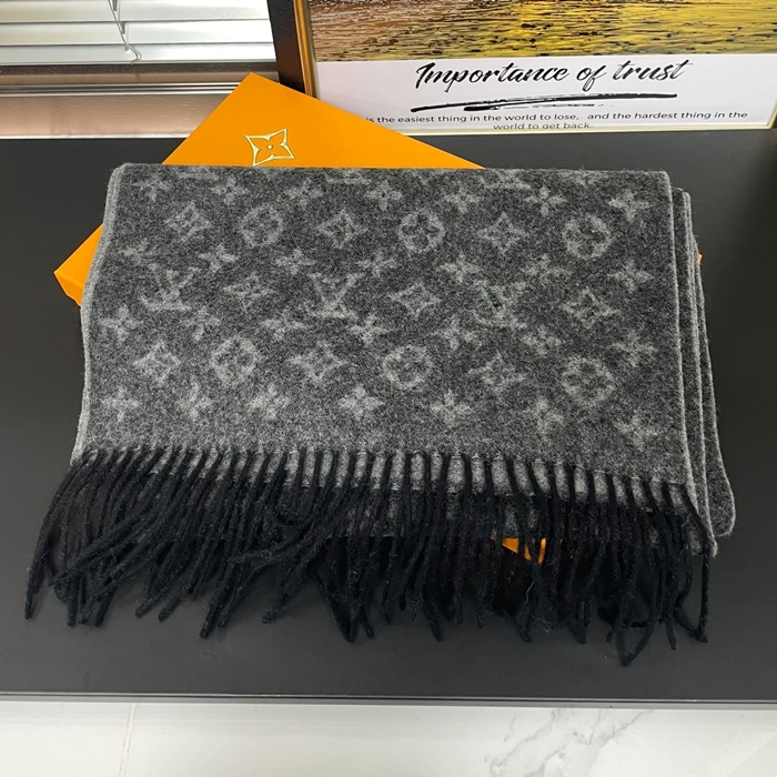 カシミア ブラック ユニセックス スカーフ lv0001w -  Cassimere Scarf