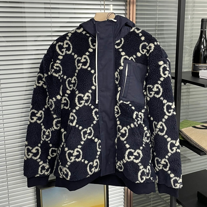 グッチ メンズ カジュアル ネイビー ジャケット -navy - gu1122x