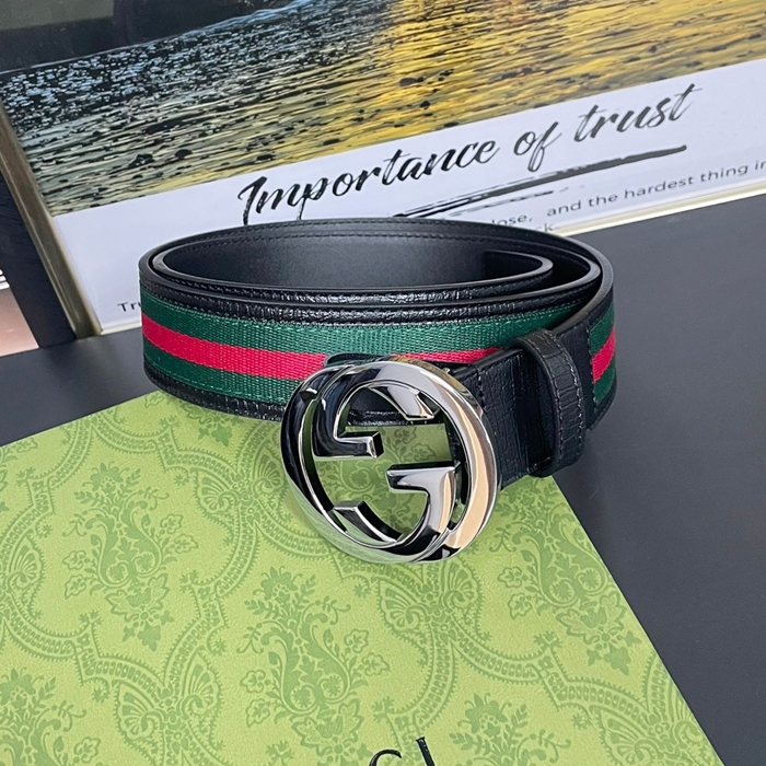 2019  - グッチメンズレザーベルト GUBT0045.Size(4.0cm),ブラック