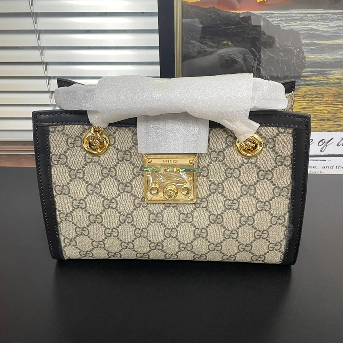  Padlock Small,26CM - グッチ GG シュプリーム パドロック スモール ショルダーバッグ ,498156,GUB0408,26CM,ブラック