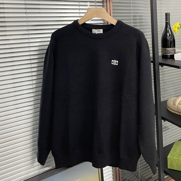 セリーヌ メンズ クルーネック ブラック ニット - Knits - ce267x