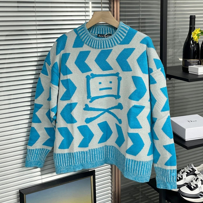 アクネ ユニセックス クルーネック ブルー ニット - Acne Knits - ace216x