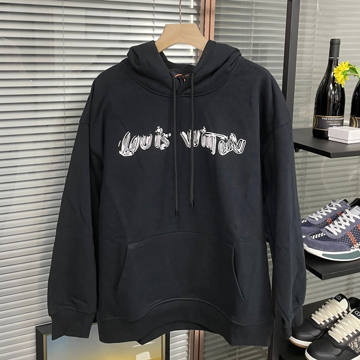 ルイヴィトン メンズ ブラック フーディーTシャツ -   - lv148x