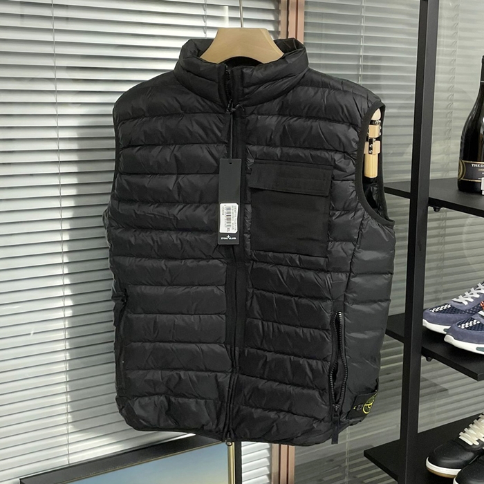 2019Goose  ストーンアイランドメンズ カジュアル グースダウン パディング ベスト Sto0103x.Size(m - 2xl).ブラック