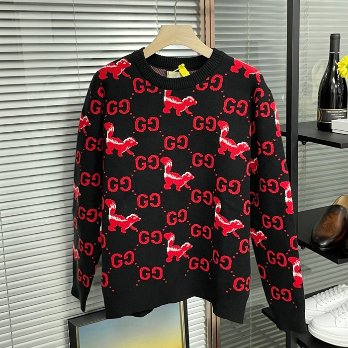 グッチ メンズ ブラック クルーネック セーター - - gu1129x