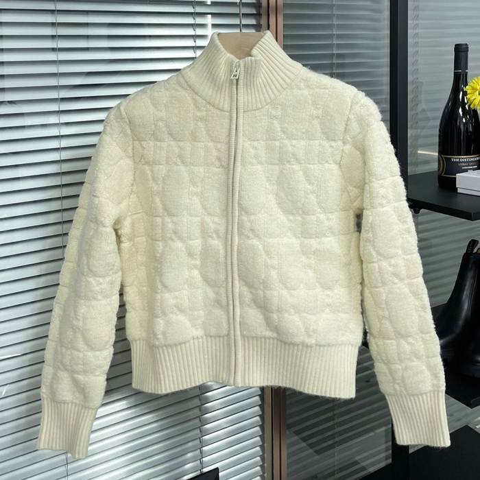 ディオール レディース ジップアップ ホワイト セーター -   White  - dio02191x