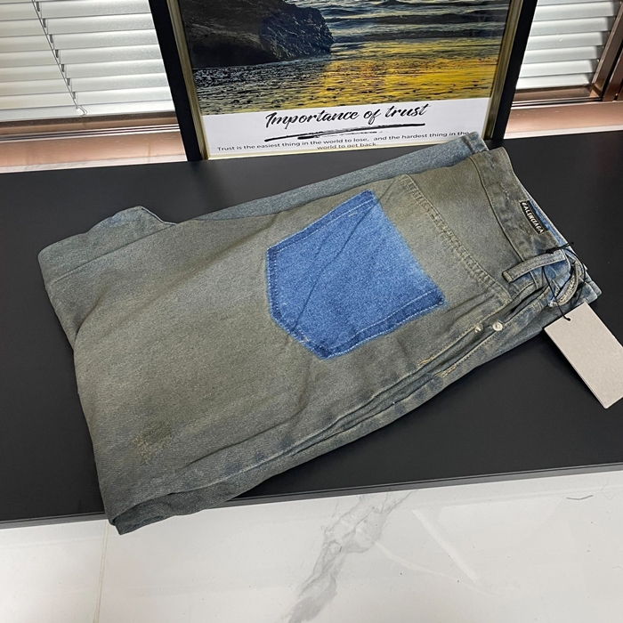 バレンシアガ メンズ グレー ジーンズ -  Gray - ba845x