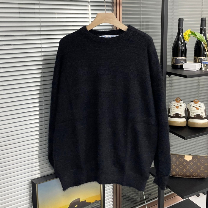 オフホワイト メンズ ブラック ニット -  Knits - of74x