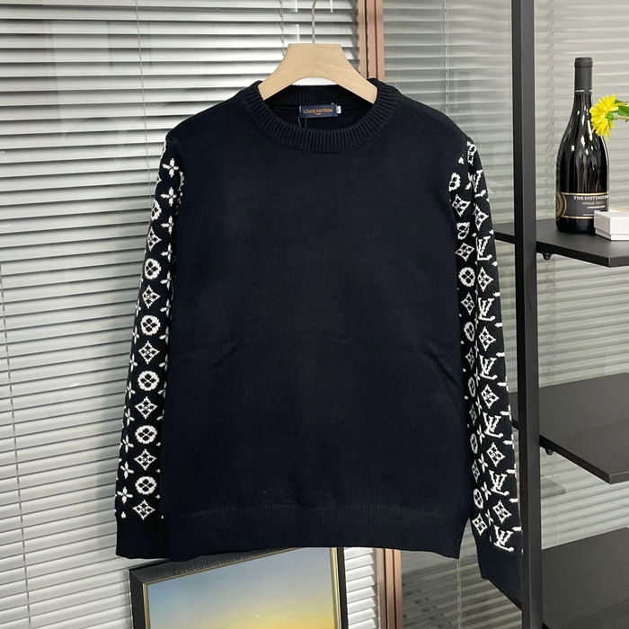 ルイヴィトン メンズ ブラック クルーネック ニット -  Knits- lv2016x
