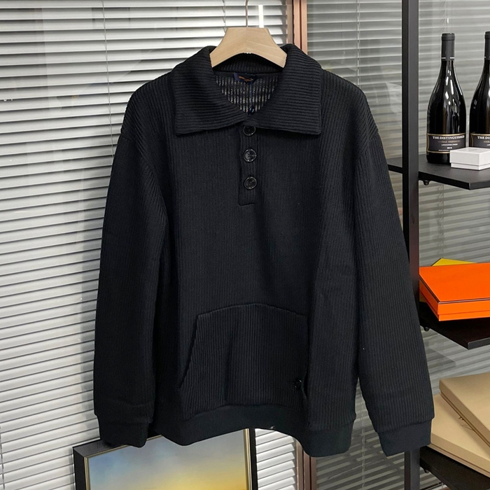 ルイヴィトン メンズ ブラック ポロ ニット -  Knits- lv2029x