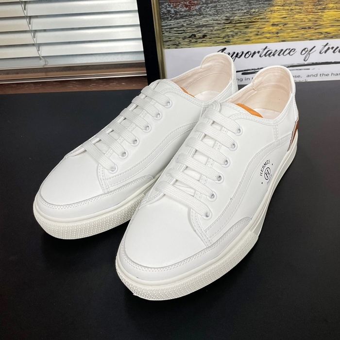 에르메스 メンズ 로우탑 ホワイト 스니커즈 겟  -  White  - he346x