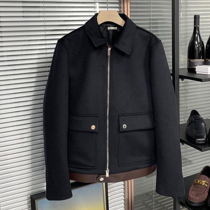 エルメス メンズ ブラック カシミア ジャケット -  - he525x