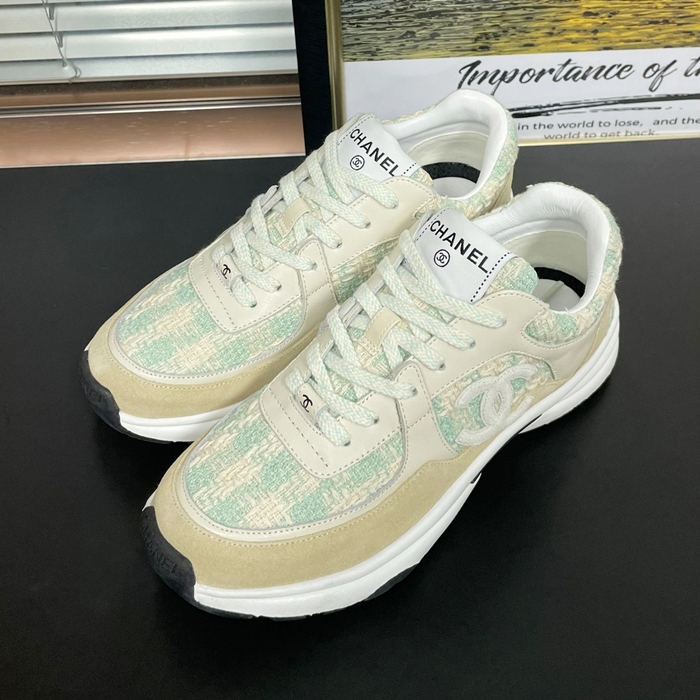 シャネルレディース CCLOGO ツイード スニーカー  -  Ivory  - ch550x