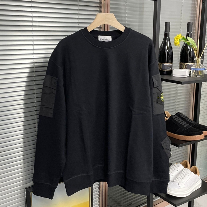 ストーンアイランド メンズ モダン ブラック スウェット -  - sto544x