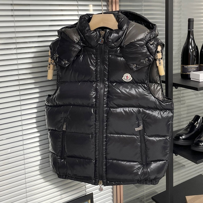 MonclerPatch  モンクレールメンズ パッチ LOGO モダン ダックダウン パディング ベスト Moc01957x.Sizeブラック