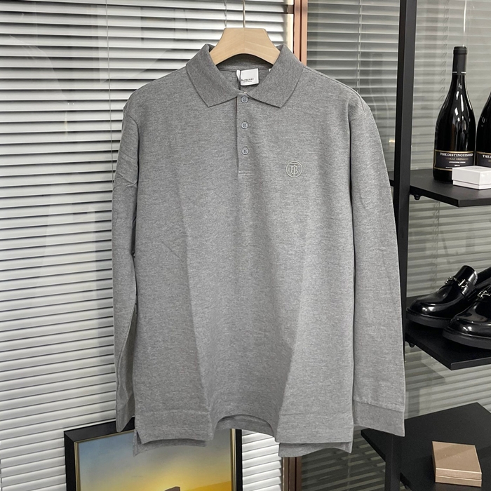 バーバリー メンズ ポロ グレー スウェット - Gray  - bu326x