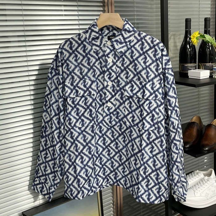 フェンディ メンズ ブルー シャツ -   - fe549x