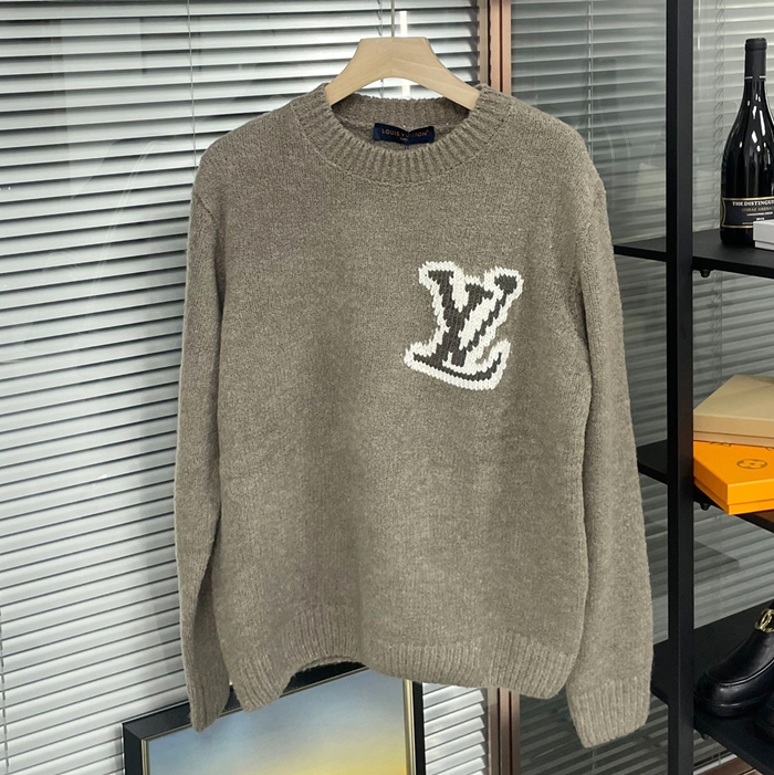 ルイヴィトン メンズ グレー クルーネック ニット -  Gray Knits- lv2016x