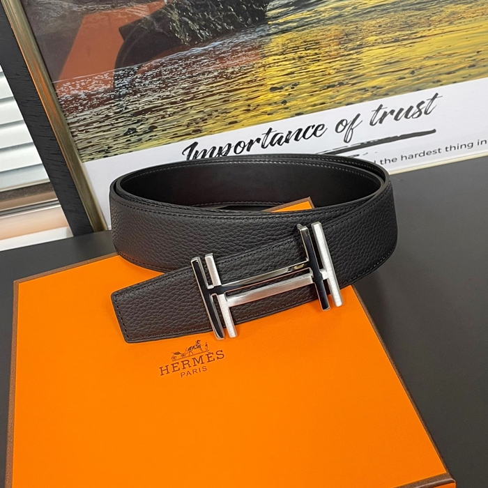   - エルメスメンズレザーベルト，HERBT0109,ブラック