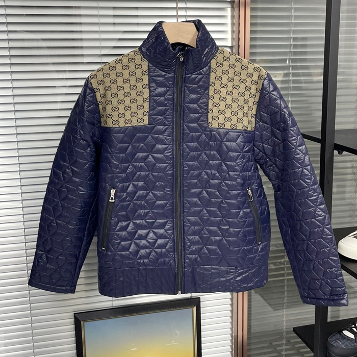 グッチ メンズ カジュアル ブルー ダウン ジャケット - - gu1157x