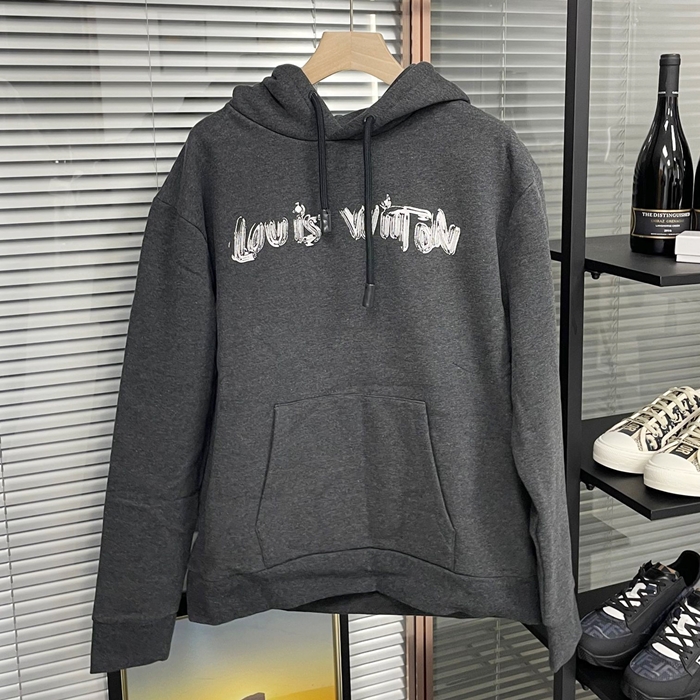 ルイヴィトン メンズ ブラック フーディーTシャツ -   - lv2014x