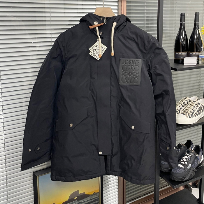 LogoDuck-down - ロエベメンズ LOGO カジュアル ダックダウン ジャケット Loe0517x Size(m - 3xl) ブラック