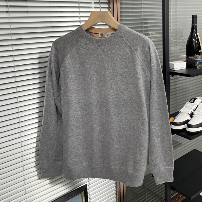 ブルネロクチネリ メンズ グレー ニット -  Cucinelli Gray Knits - bru84x