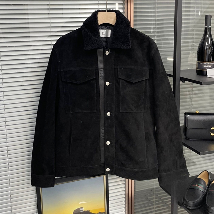 ディオール メンズ ブラック レザージャケット -  - di686x