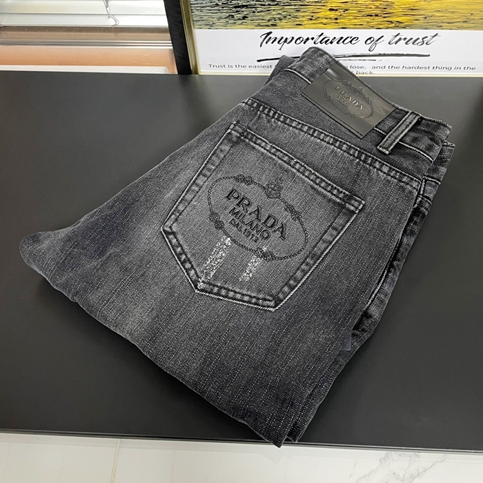 プラダ メンズ カジュアル ブラック ジーンズ - - pr885x