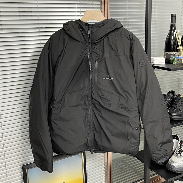 モンクレール メンズ ミニマル ブラック ダウン ジャケット - - moc02502x