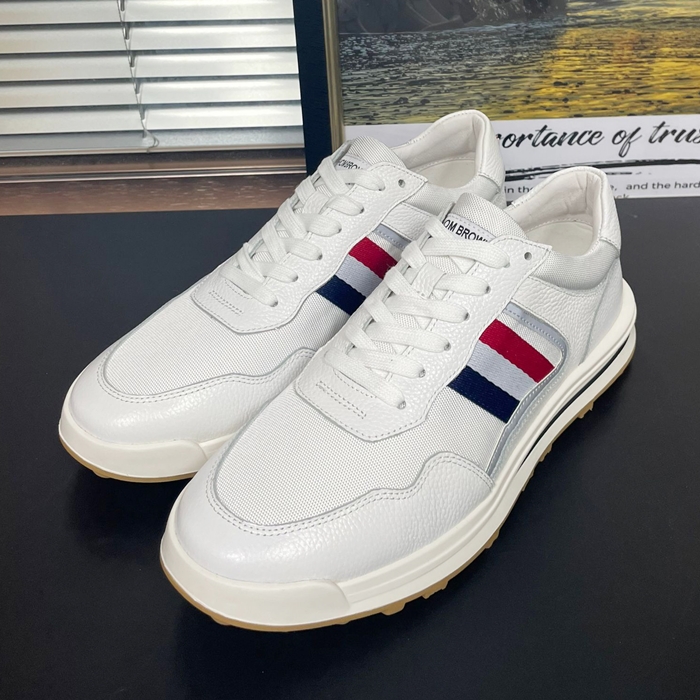Thom Brown  - トムブラウンメンズレザースニーカー THOMS0014,ホワイト