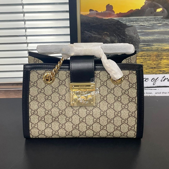  Padlock Small,26CM - グッチ GG シュプリーム パドロック スモール ショルダーバッグ ,498156,GUB0408,26CM,ブラック