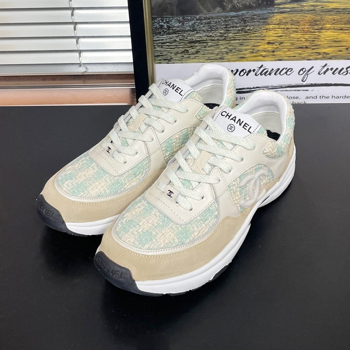 シャネルレディース CCLOGO ツイード スニーカー  -  Ivory  - ch550x