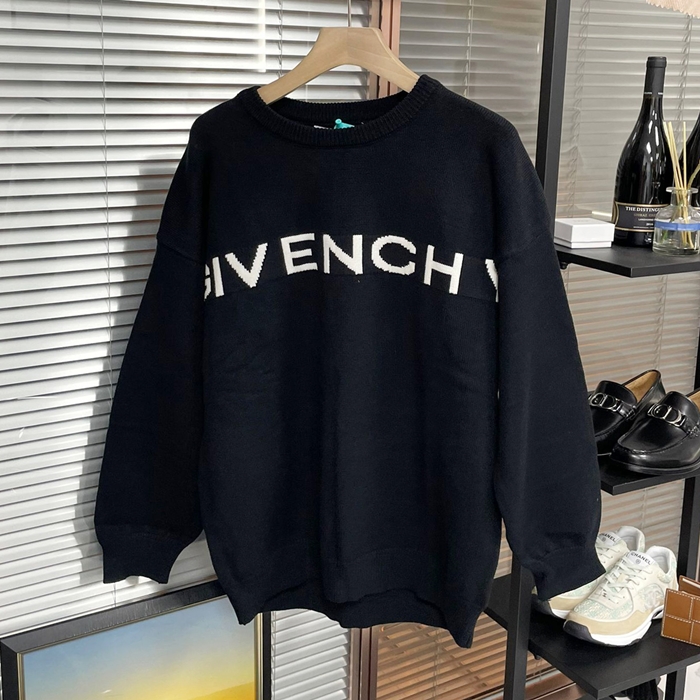 ジバンシィ メンズ ブラック クルーネック ニット - Givenchy Knits - gi339x