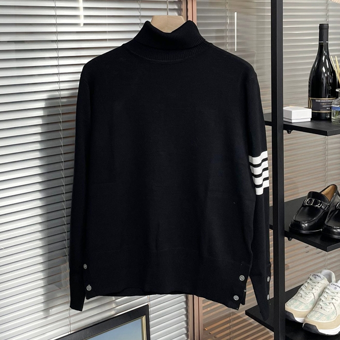 トムブラウン メンズ ブラック タートルニット - Knits - th137x