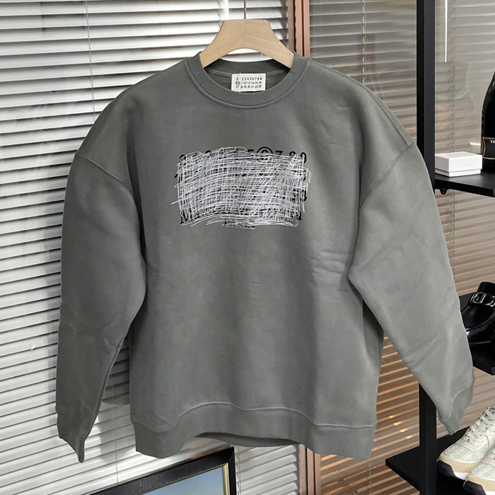 Maison margielaTwo-tone Man-to-man - メゾンマルジェラメンズ ツートン LOGO コットン スウェット Mai0010x.Size(M - 2XL). グレー