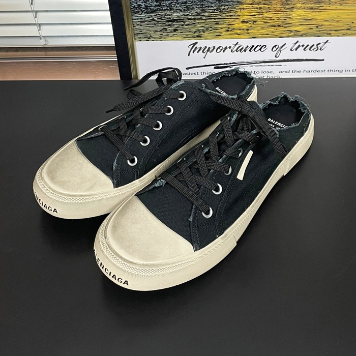 バレンシアガ ユニセックス PARIS ブラック ミュール スニーカー  -  - ba722x