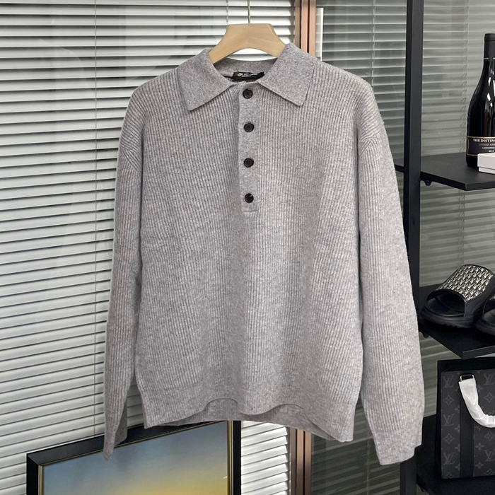 ルルレモン メンズ グレー ニット -  Gray Knits - lp39x