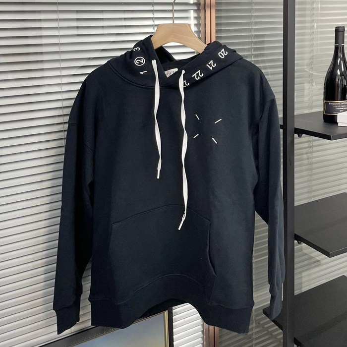 メゾン マルジェラ メンズ ブラック フーディーTシャツ - Maison margiela  - mai222x