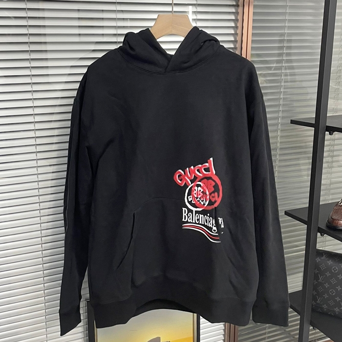 グッチ ユニセックス トレンディ ブラック フーディーTシャツ - - gu48x