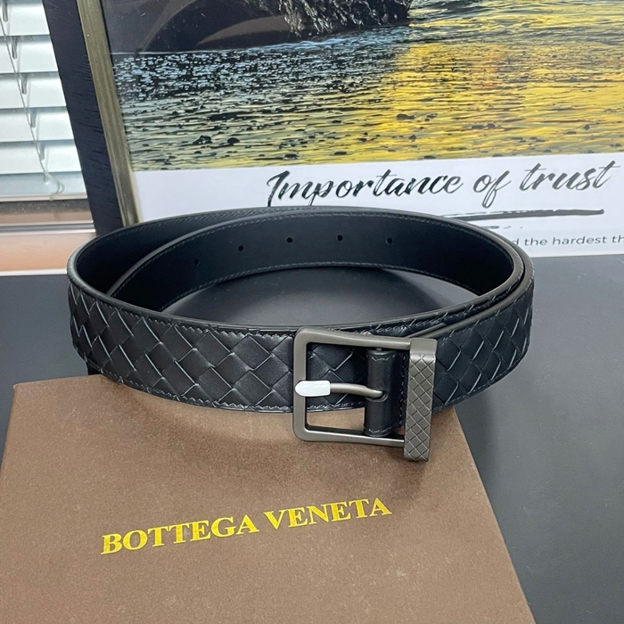 Bottega Veneta  Belt,3.5cm,BOTBT0047 - ボッテガヴェネタメンズレザーベルト,3.5cm,ブラック