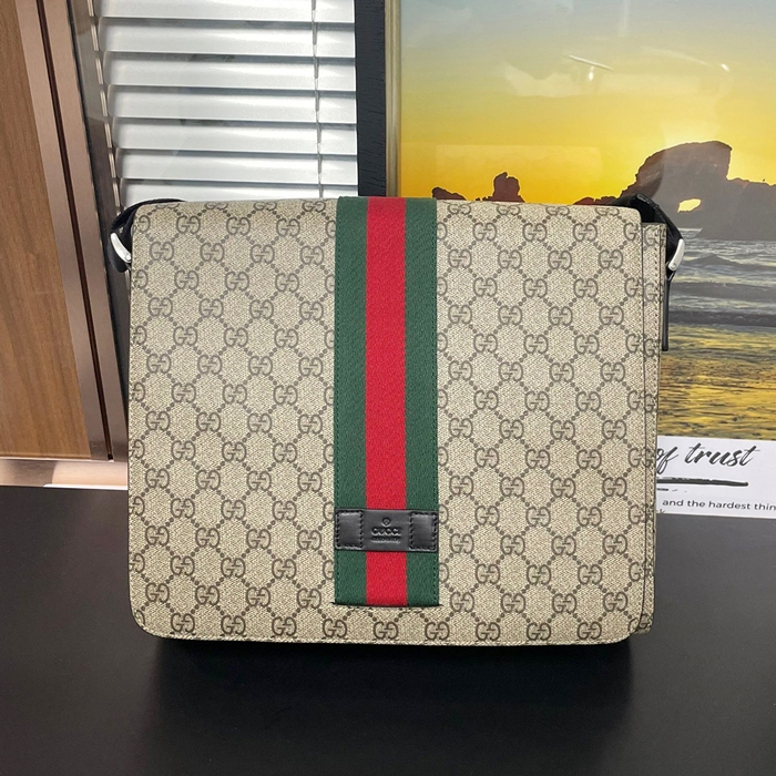  ,30CM - グッチ GG シュプリーム メンズ メッセンジャー ショルダーバッグ 475432,GUB0317,30CM,ブラウン