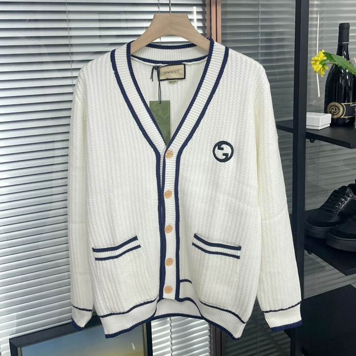 Cashmere  White - グッチメンズ カジュアル カシミア カーディガン Guc0706xホワイト