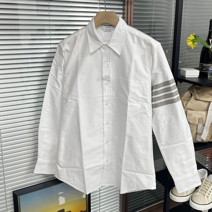 2020 Strap  - トムブラウンメンズ ストラップ コットン シャツ Thom01037x.ホワイト