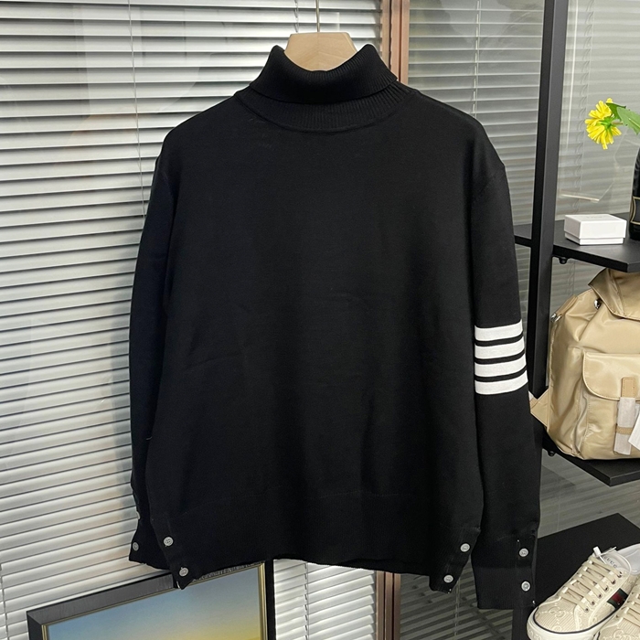 トムブラウン メンズ ブラック タートルニット - Knits - th137x